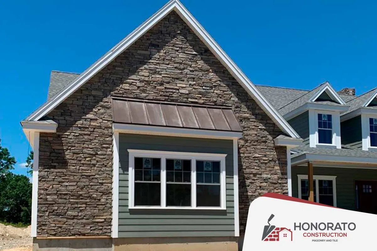 Stone Veneer Home Facade — stone & veneer by Honorato Construction