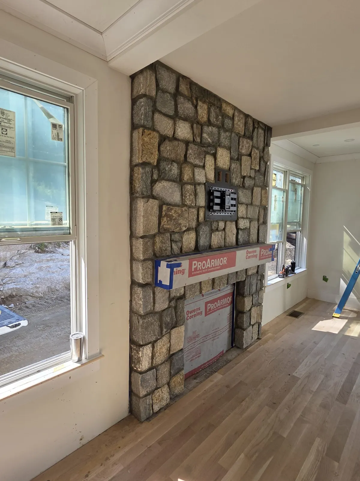 Floor-to-Ceiling Stone Fireplace — chimneys & fireplaces by Honorato Construction