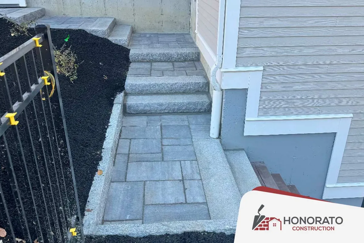 Granite & Paver Staircase — steps & stairs by Honorato Construction