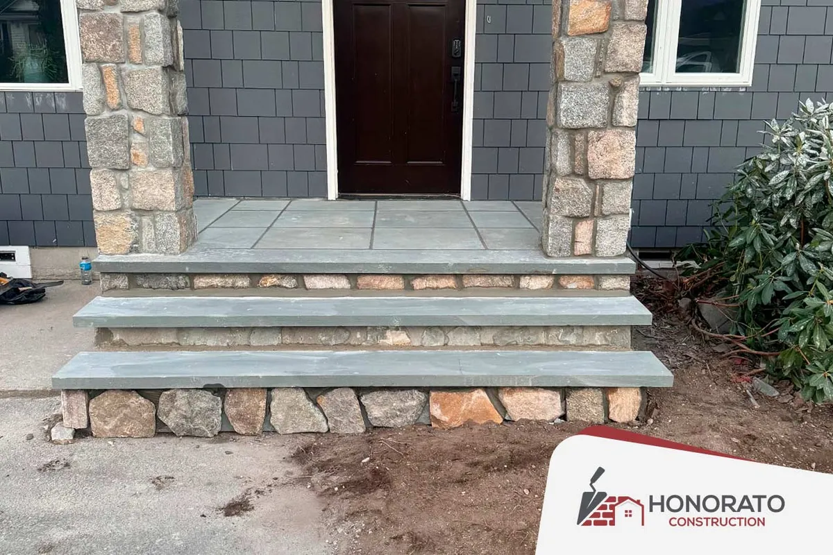 Stone Porch & Steps — steps & stairs by Honorato Construction