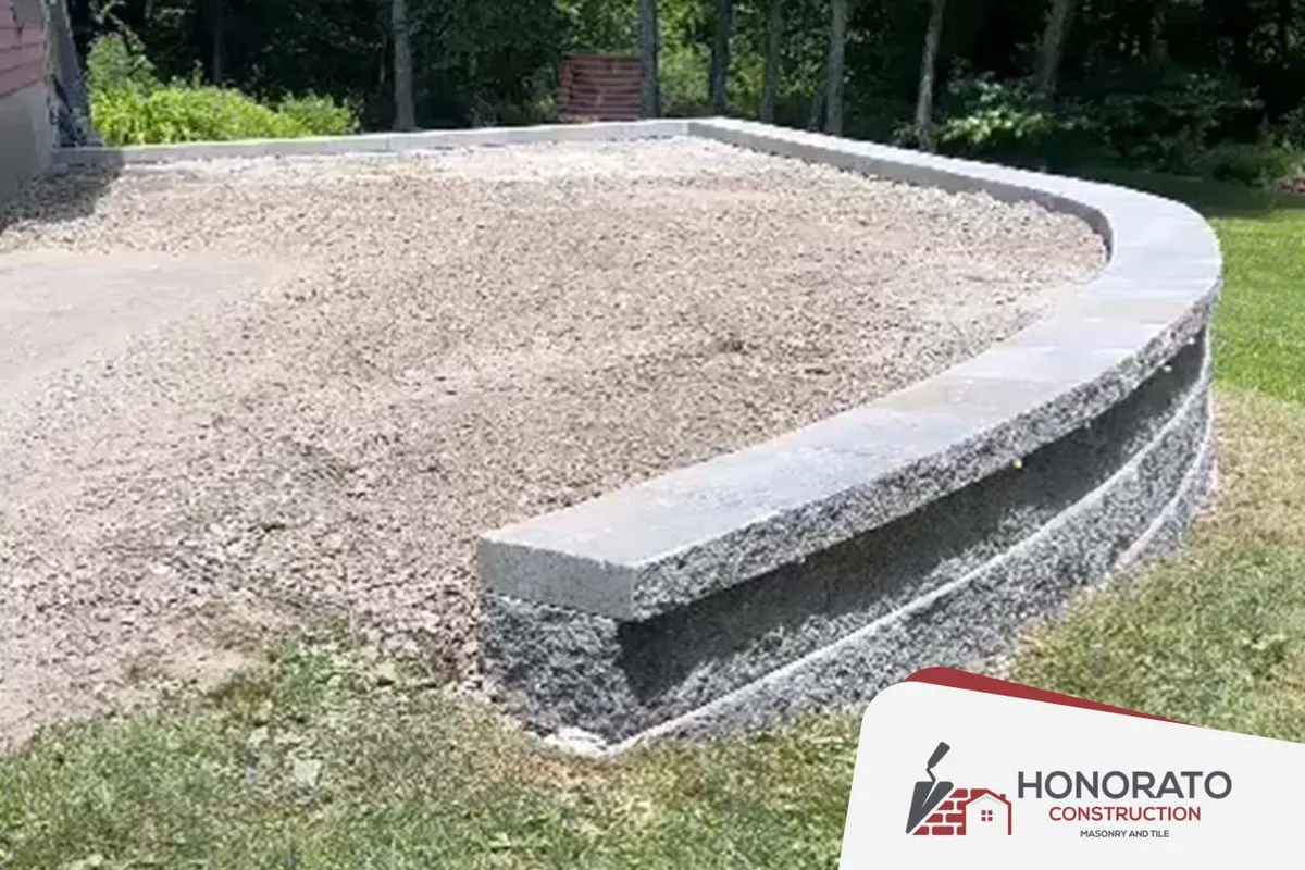 Curved Block Retaining Wall — retaining walls by Honorato Construction