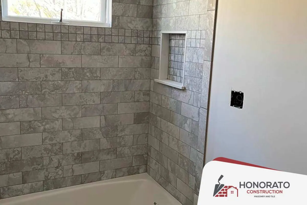 Tiled Bath Surround — tile & bath by Honorato Construction